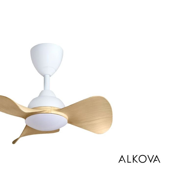 Alkova MILI 3B/22 LED MAPLE MATT WHITE Ceiling Fan 3 Blades 22 Inch Motor DC LED Maple Matt White | TBM Online