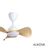 Alkova MILI 3B/22 LED MAPLE MATT WHITE Ceiling Fan 3 Blades 22 Inch Motor DC LED Maple Matt White | TBM Online