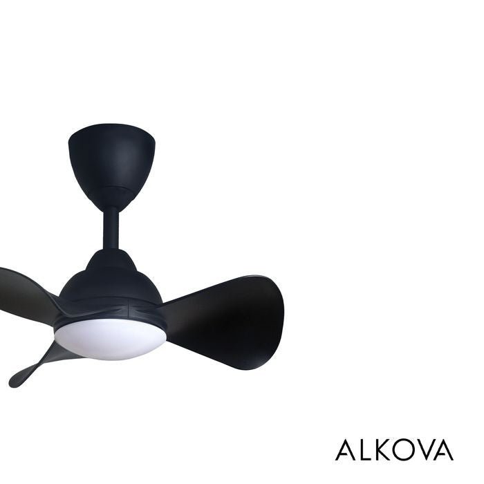 Alkova MILI 3B/22 LED MATT BLACK Ceiling Fan 3 Blades 22 Inch Motor DC LED Matt Black | TBM Online