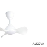 Alkova MILI 3B/22 LED MATT WHITE Ceiling Fan 3 Blades 22 Inch Motor DC LED Matt White | TBM Online