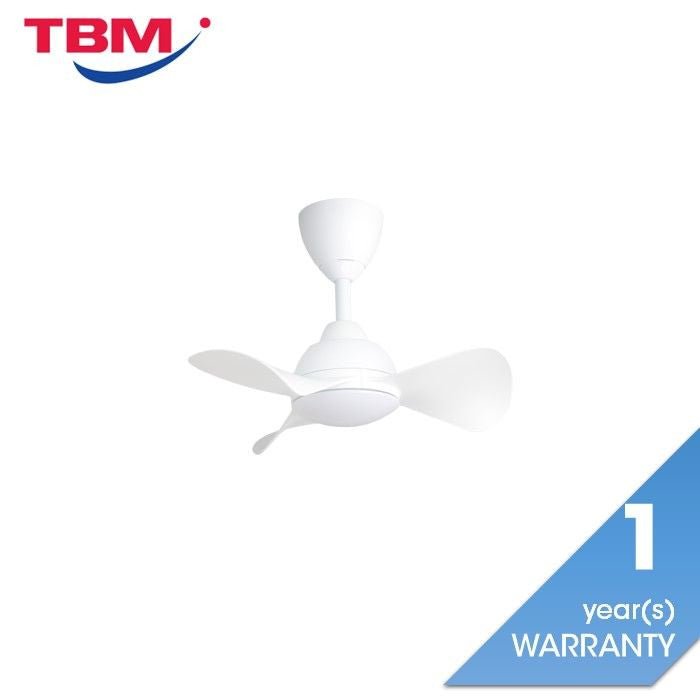 Alkova MILI 3B/22 LED MATT WHITE Ceiling Fan 3 Blades 22 Inch Motor DC LED Matt White | TBM Online