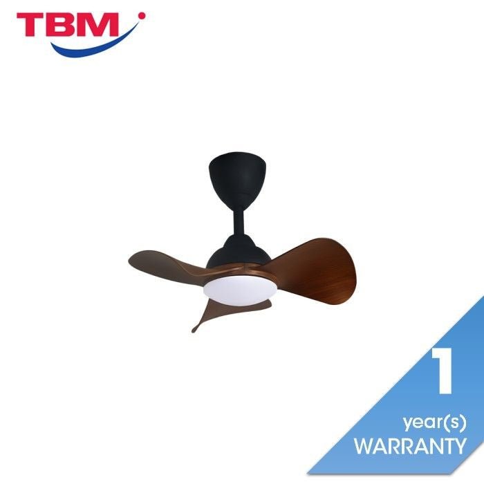 Alkova MILI 3B/22 LED WALNUT MATT BLACK Ceiling Fan 3 Blades 22 Inch Motor DC LED Walnut Matt Black | TBM Online