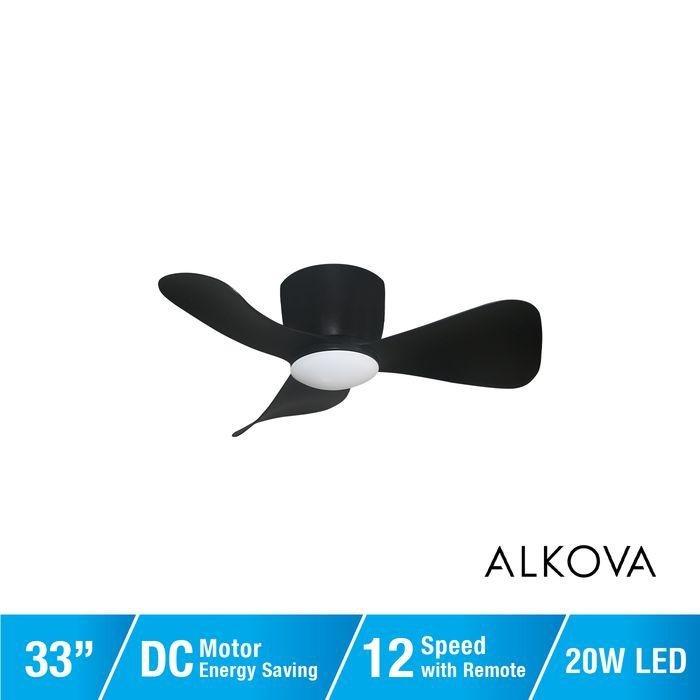 Alpha Alkova MILI-3B/33 LED HG MATT BLACK Ceiling Fan 33" 3 Blades Matt Black | TBM Online