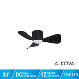 Alpha Alkova MILI-3B/33 LED HG MATT BLACK Ceiling Fan 33" 3 Blades Matt Black | TBM Online