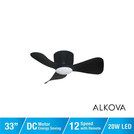 Alpha Alkova MILI-3B/33 LED HG MATT BLACK Ceiling Fan 33" 3 Blades Matt Black | TBM Online