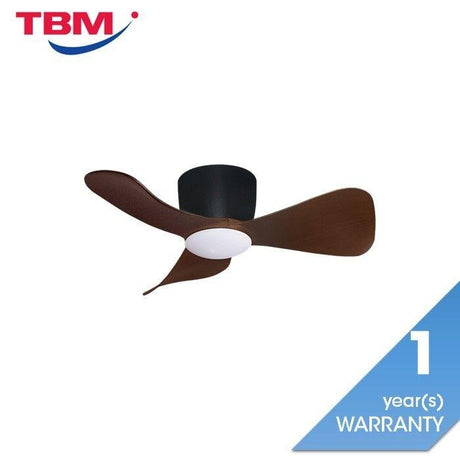 Alpha Alkova MILI-3B/33 LED HG WALNUT/MB Ceiling Fan 33" 3 Blades Walnut Matt Black | TBM Online