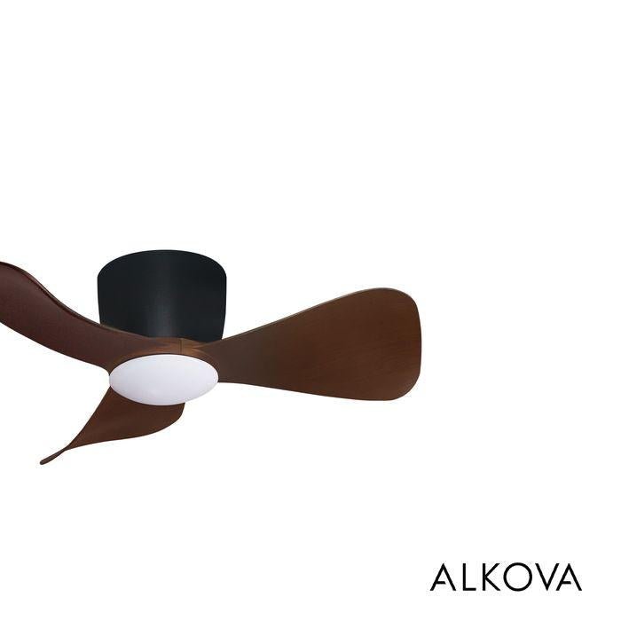 Alpha Alkova MILI-3B/33 LED HG WALNUT/MB Ceiling Fan 33" 3 Blades Walnut Matt Black | TBM Online