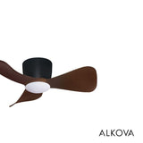 Alpha Alkova MILI-3B/33 LED HG WALNUT/MB Ceiling Fan 33" 3 Blades Walnut Matt Black | TBM Online