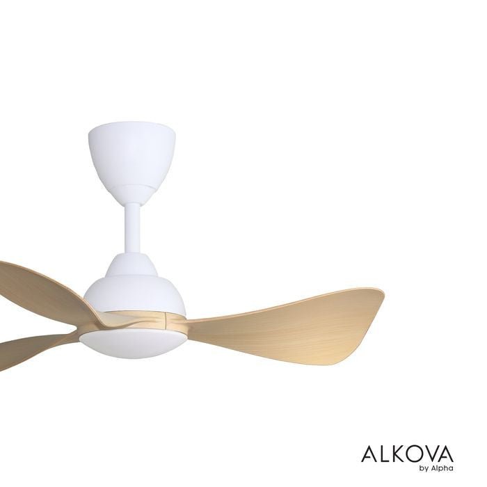 Alkova MILI 3B/33 LED MAPLE MATT WHITE Ceiling Fan 3 Blades 33 Inch Motor DC LED Maple Matt White | TBM Online