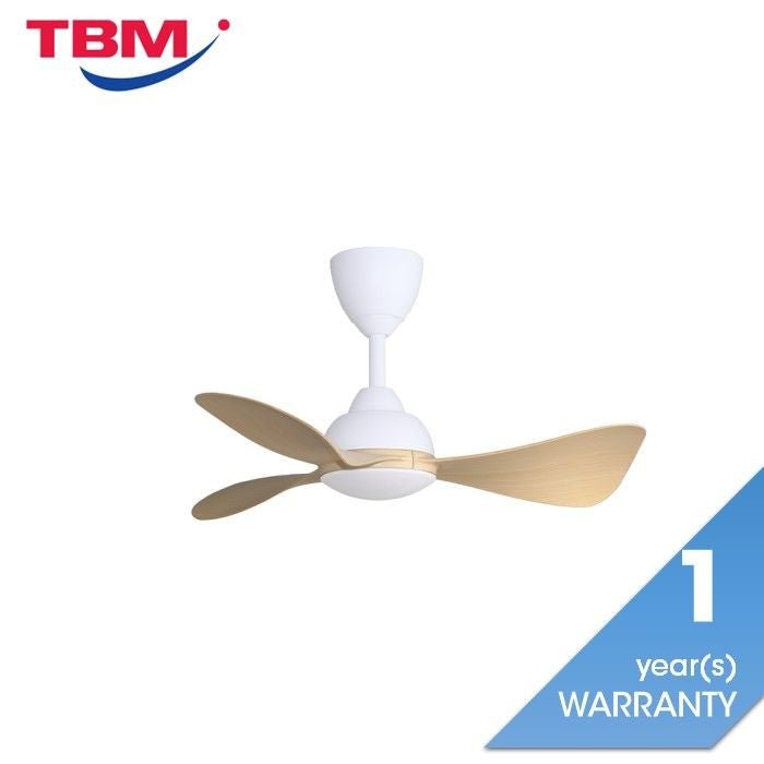 Alkova MILI 3B/33 LED MAPLE MATT WHITE Ceiling Fan 3 Blades 33 Inch Motor DC LED Maple Matt White | TBM Online