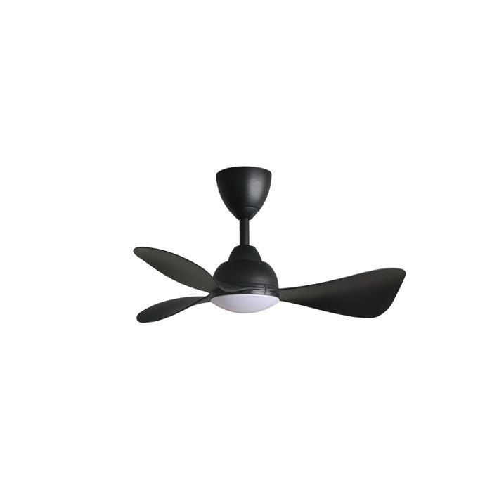 Alkova MILI 3B/33 LED MATT BLACK Ceiling Fan 3 Blades 33 Inch Motor DC LED Matt Black | TBM Online