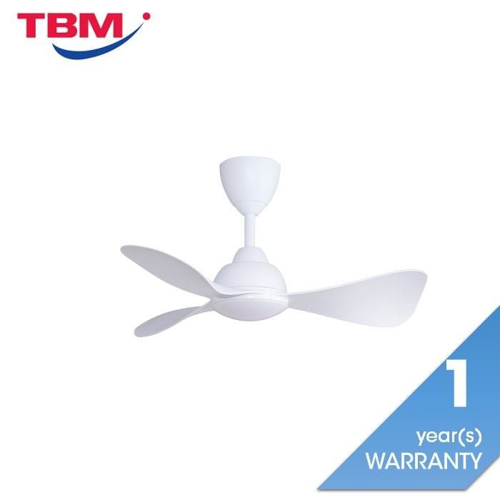 Alkova MILI 3B/33 LED MATT WHITE Ceiling Fan 5 Blades 33 Inch Motor DC LED Matt White | TBM Online