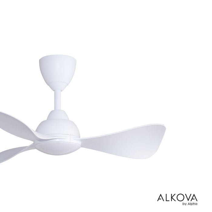 Alkova MILI 3B/33 LED MATT WHITE Ceiling Fan 5 Blades 33 Inch Motor DC LED Matt White | TBM Online