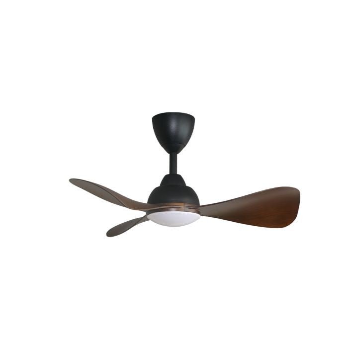 Alkova MILI 3B/33 LED WALNUT MATT BLACK Ceiling Fan 3 Blades 33 Inch Motor DC LED Walnut Matt Black | TBM Online