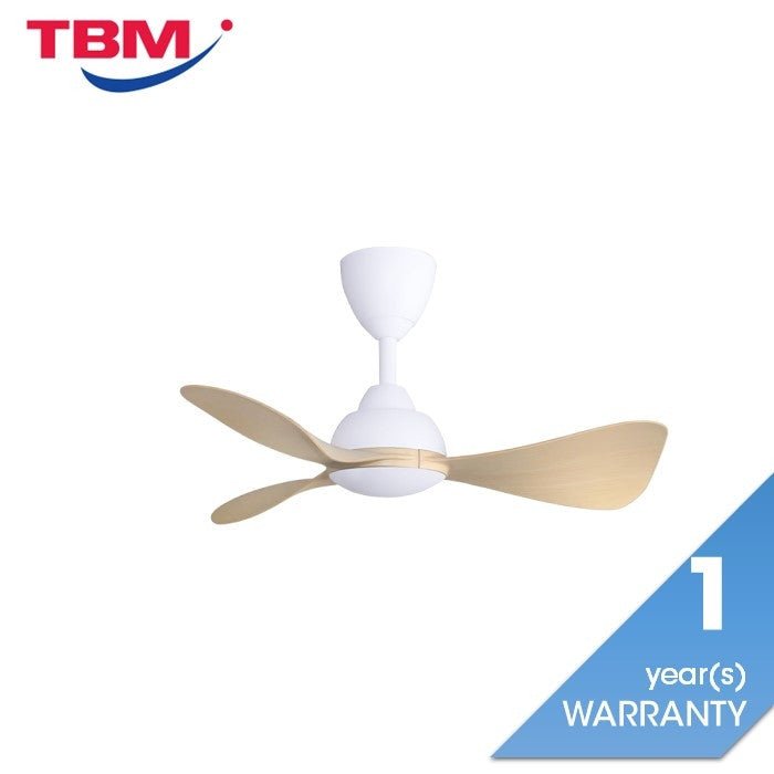 Alkova MILI 3B/33 MAPLE MATT WHITE Ceiling Fan 3 Blades 33 Inch Motor DC Maple Matt White | TBM Online