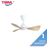 Alkova MILI 3B/33 MAPLE MATT WHITE Ceiling Fan 3 Blades 33 Inch Motor DC Maple Matt White | TBM Online