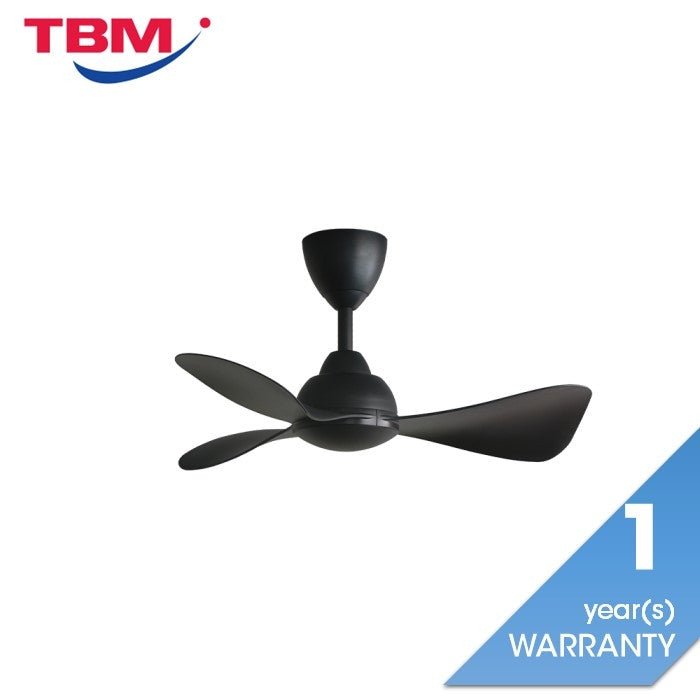 Alkova MILI 3B/33 MATT BLACK Ceiling Fan 3 Blades 33 Inch Motor DC Matt Black | TBM Online