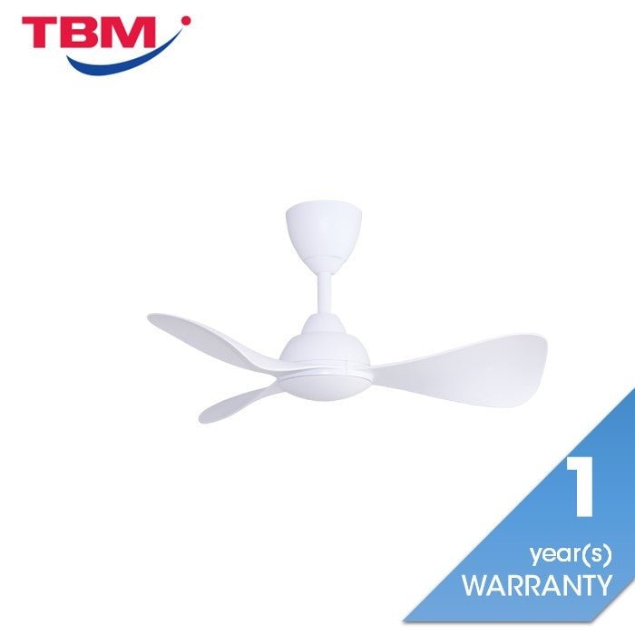 Alkova MILI 3B/33 MATT WHITE Ceiling Fan 3 Blades 33 Inch Motor DC Matt White | TBM Online