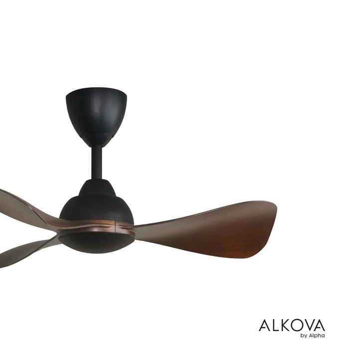 Alkova MILI 3B/33 WALNUT MATT BLACK Ceiling Fan 3 Blades 33 Inch Motor DC Walnut Matt Black | TBM Online