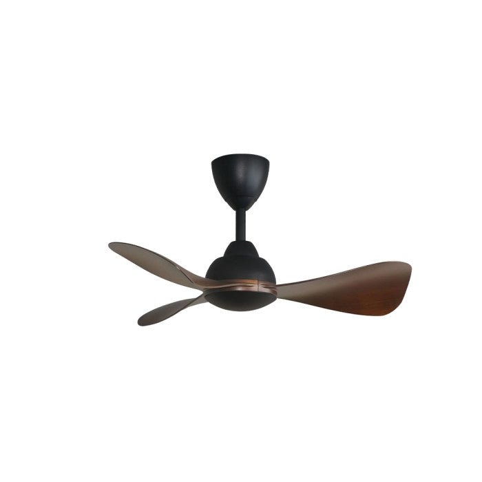 Alkova MILI 3B/33 WALNUT MATT BLACK Ceiling Fan 3 Blades 33 Inch Motor DC Walnut Matt Black | TBM Online