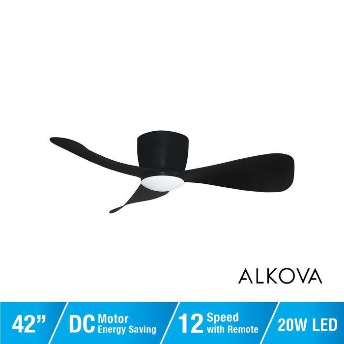 Alpha Alkova MILI-3B/42 LED HG MATT BLACK Ceiling Fan 42" 3 Blades Matt Black | TBM Online
