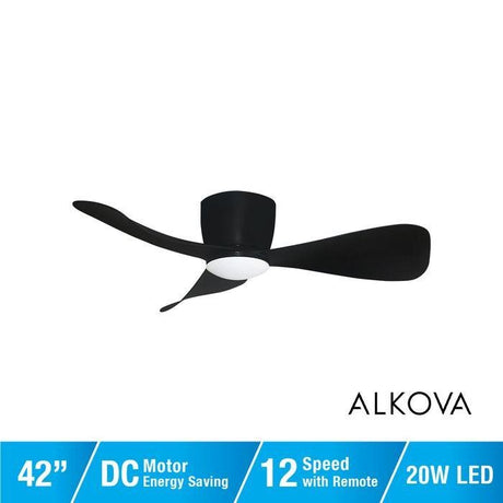 Alpha Alkova MILI-3B/42 LED HG MATT BLACK Ceiling Fan 42" 3 Blades Matt Black | TBM Online
