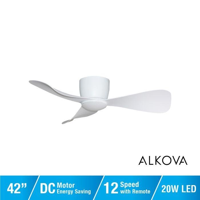 Alpha Alkova MILI-3B/42 LED HG MATT WHITE Ceiling Fan 42" 3 Blades Matt White | TBM Online