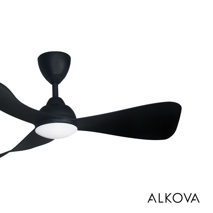 Alkova MILI 3B/42 LED MATT BLACK Ceiling Fan 3 Blades 42 Inch Motor DC LED Matt Black | TBM Online