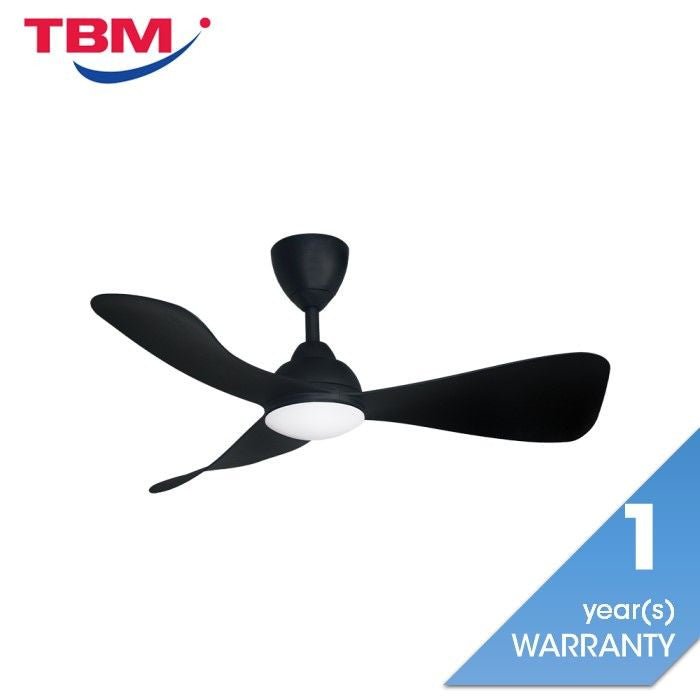 Alkova MILI 3B/42 LED MATT BLACK Ceiling Fan 3 Blades 42 Inch Motor DC LED Matt Black | TBM Online