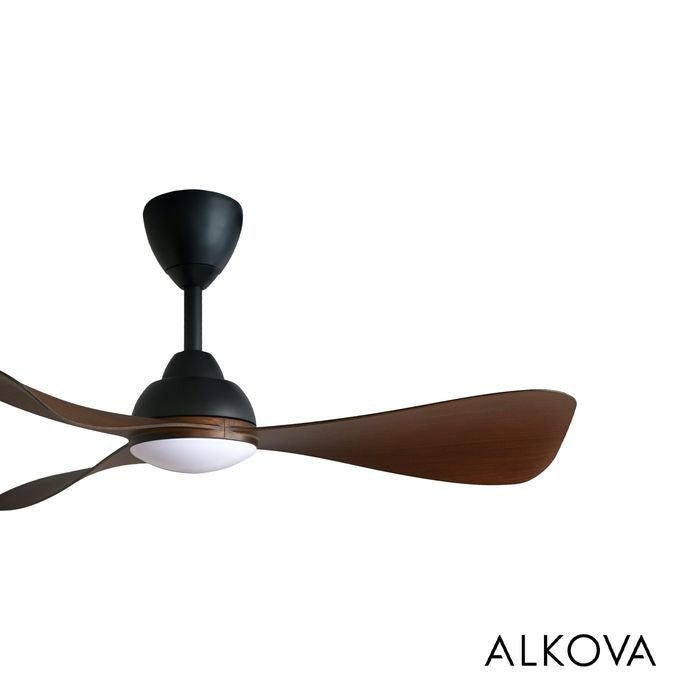 Alkova MILI 3B/42 LED WALNUT MATT BLACK Ceiling Fan 3 Blades 42 Inch Motor DC LED Walnut Matt Black | TBM Online