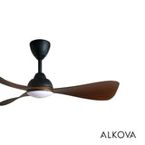 Alkova MILI 3B/42 LED WALNUT MATT BLACK Ceiling Fan 3 Blades 42 Inch Motor DC LED Walnut Matt Black | TBM Online