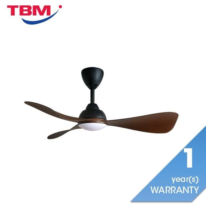 Alkova MILI 3B/42 LED WALNUT MATT BLACK Ceiling Fan 3 Blades 42 Inch Motor DC LED Walnut Matt Black | TBM Online