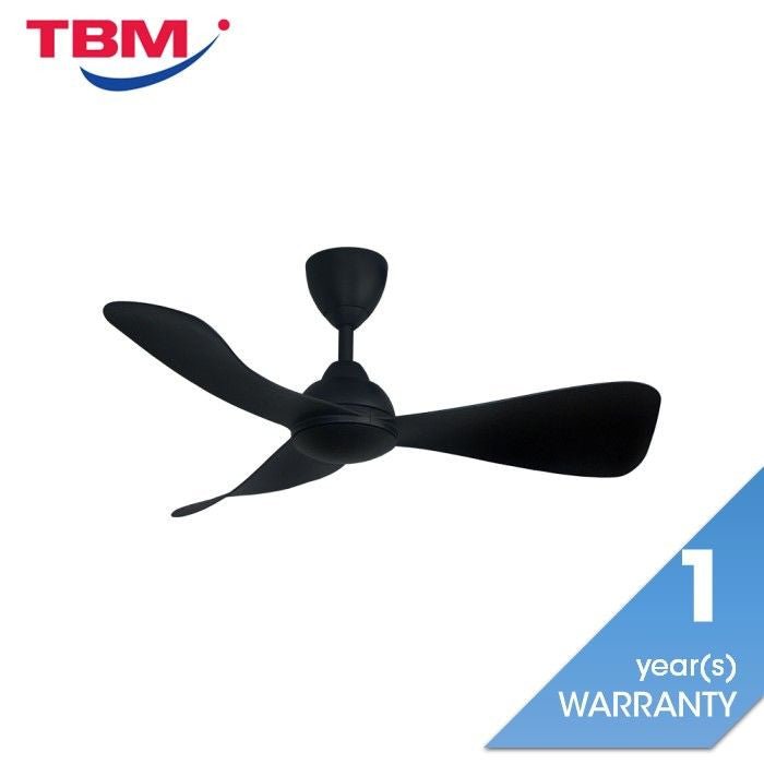 Alkova MILI 3B/42 MATT BLACK Ceiling Fan 3 Blades 42 Inch Motor DC Matt Black | TBM Online