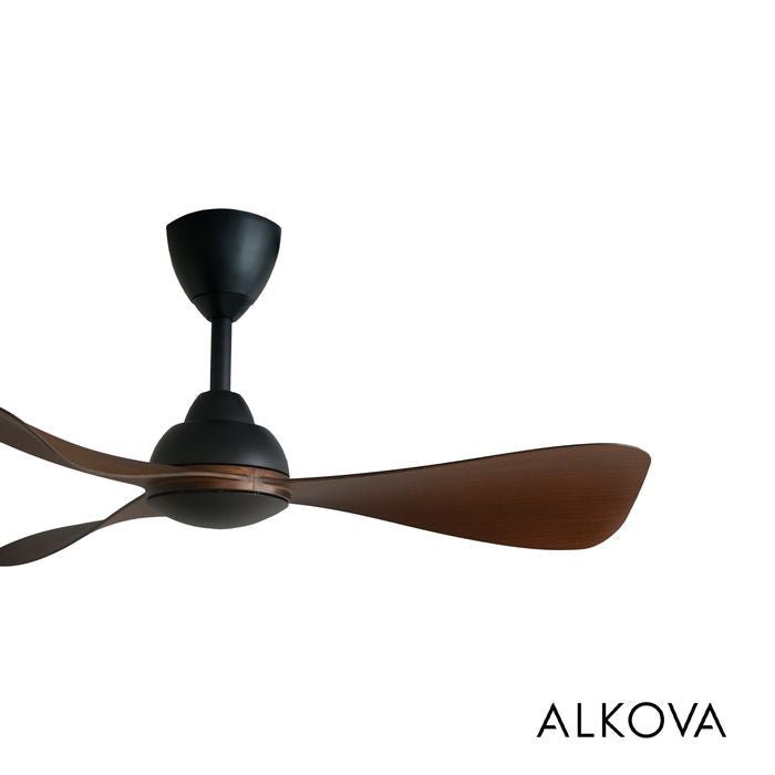 Alkova MILI 3B/42 WALNUT MATT BLACK Ceiling Fan 3 Blades 42 Inch Motor DC Walnut Matt Black | TBM Online