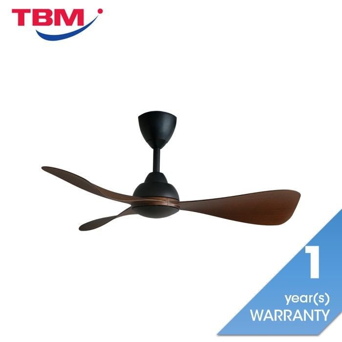 Alkova MILI 3B/42 WALNUT MATT BLACK Ceiling Fan 3 Blades 42 Inch Motor DC Walnut Matt Black | TBM Online