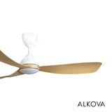 Alkova MILI 3B/52 LED MAPLE MATT WHITE Ceiling Fan 3 Blades 52 Inch Motor DC LED Maple Matt White | TBM Online