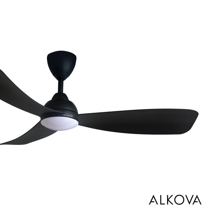 Alkova MILI 3B/52 LED MATT BLACK Ceiling Fan 3 Blades 52 Inch Motor DC LED Matt Black | TBM Online