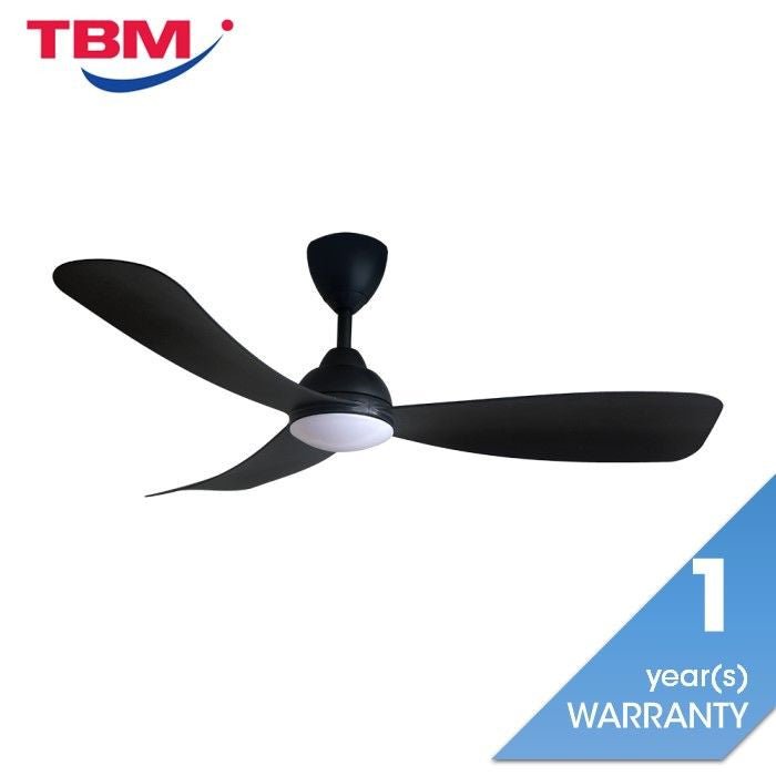 Alkova MILI 3B/52 LED MATT BLACK Ceiling Fan 3 Blades 52 Inch Motor DC LED Matt Black | TBM Online