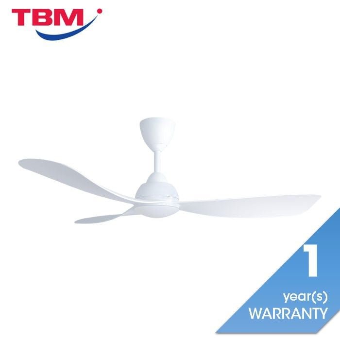 Alkova MILI 3B/52 LED MATT WHITE Ceiling Fan 3 Blades 52 Inch Motor DC LED Matt White | TBM Online