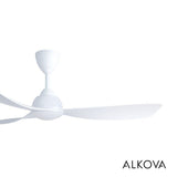 Alkova MILI 3B/52 LED MATT WHITE Ceiling Fan 3 Blades 52 Inch Motor DC LED Matt White | TBM Online