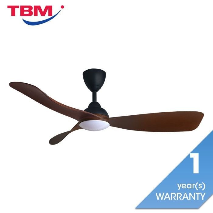 Alkova MILI 3B/52 LED WALNUT MATT BLACK Ceiling Fan 3 Blades 52 Inch Motor DC LED Walnut Matt Black | TBM Online