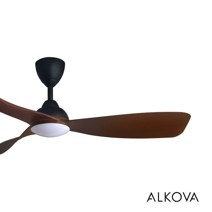 Alkova MILI 3B/52 LED WALNUT MATT BLACK Ceiling Fan 3 Blades 52 Inch Motor DC LED Walnut Matt Black | TBM Online