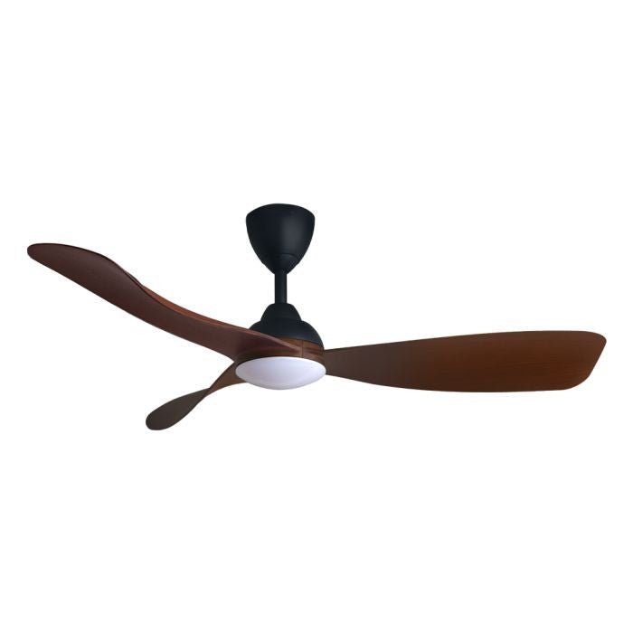 Alkova MILI 3B/52 LED WALNUT MATT BLACK Ceiling Fan 3 Blades 52 Inch Motor DC LED Walnut Matt Black | TBM Online