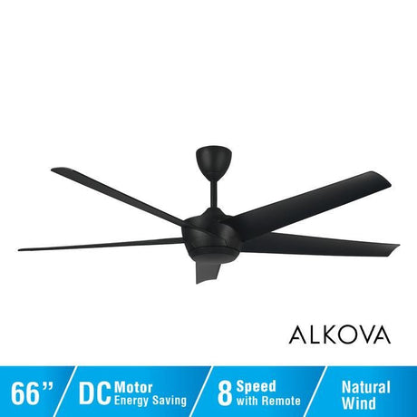 Alkova AMAZE - 5B/66 MATT BLACK 66" Ceiling Fan 5 Blades Matt Black | TBM Online