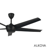 Alkova AMAZE - 5B/66 MATT BLACK 66" Ceiling Fan 5 Blades Matt Black | TBM Online
