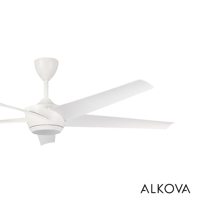 Alkova AMAZE - 5B/66 MATT WHITE 66" Ceiling Fan 5 Blades Matt White | TBM Online