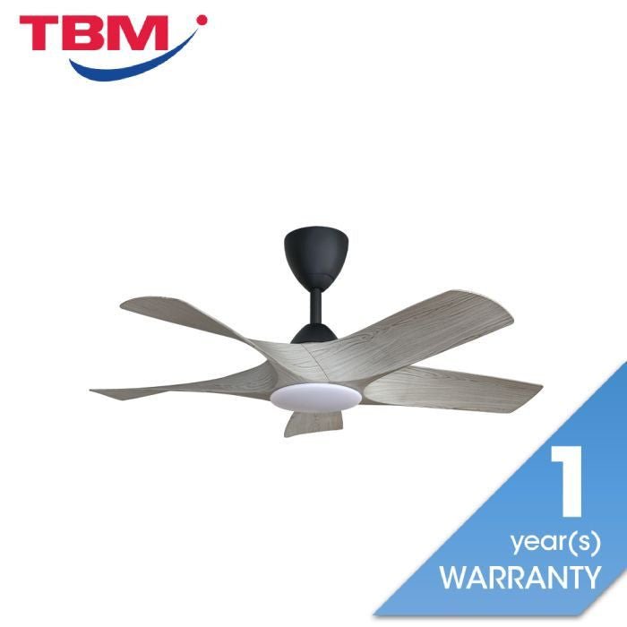 Alkova AXIS 5B/42 LED GREY WOOD/MB Ceiling Fan 42" 5 Blades LED Grey Wood Matt Black | TBM Online