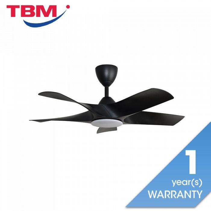 Alkova AXIS 5B/42 LED MATT BLACK LED Ceiling Fan 42" 5 Blades Matt Black | TBM Online