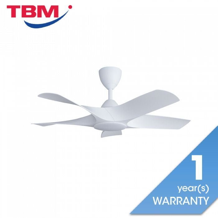 Alkova AXIS 5B/42 LED MATT WHITE LED Ceiling Fan 42" 5 Blades Matt White | TBM Online