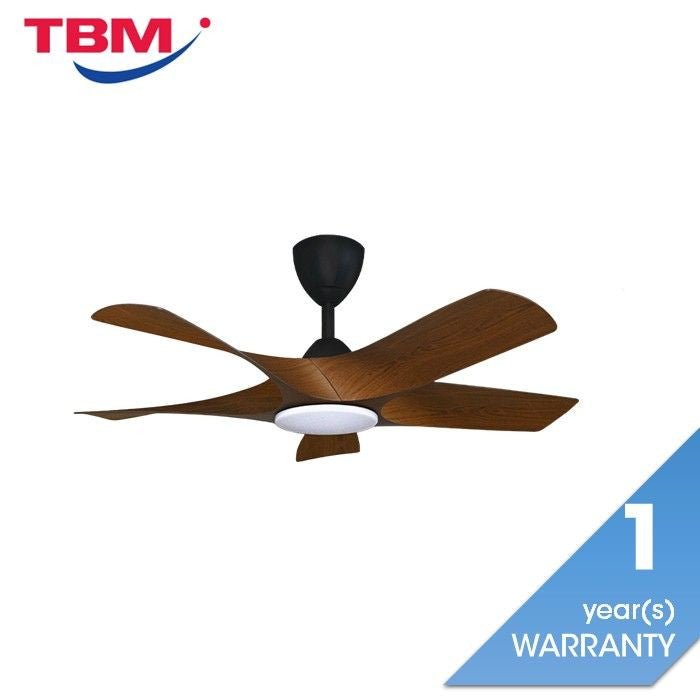 Alkova AXIS 5B/42 LED WALNUT/MB Ceiling Fan 42" 5 Blades LED Walnut Matt Black | TBM Online